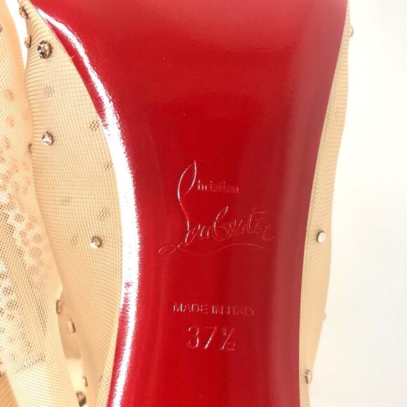 NIB Christian Louboutin Constella 85 Glitter Crystal Embellished Bootie 37.5 - Picture 12 of 13